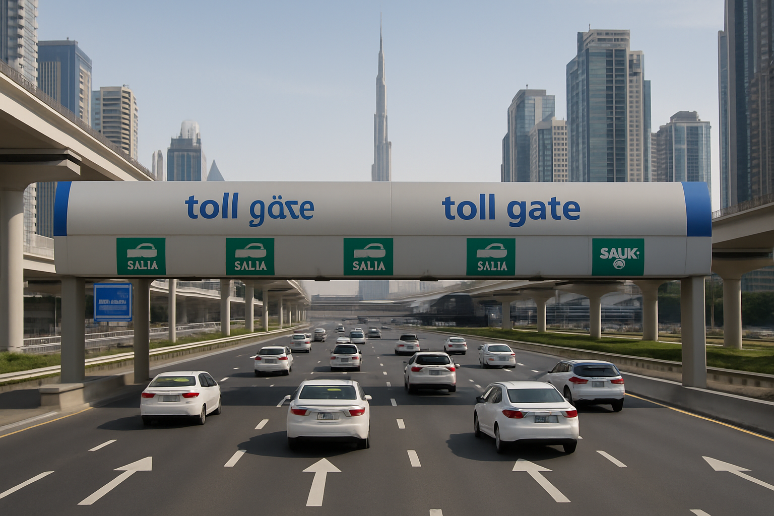 Efficient traffic flow at a Dubai toll plaza