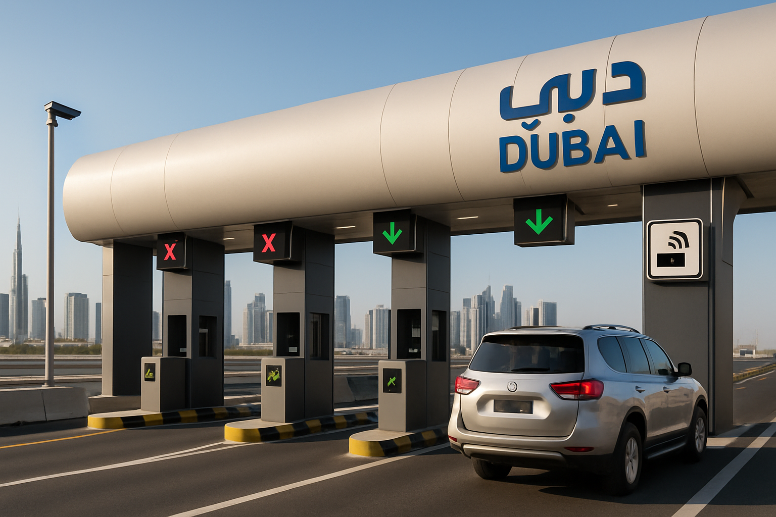 Modern toll gate technology in Dubai
